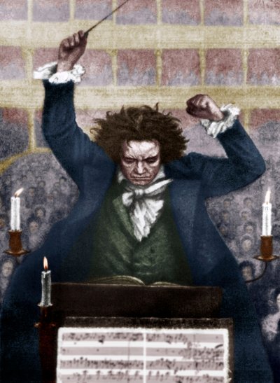 Ludwig van Beethoven vezényel bottal - Katzaroff. német zeneszerző alkotó: Unbekannt