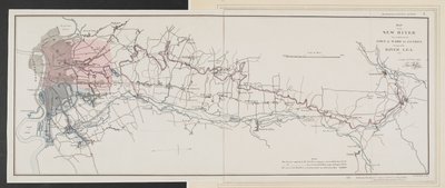 A New River térképe a Ware város melletti forrásától Londonig alkotó: Unbekannter Künstler