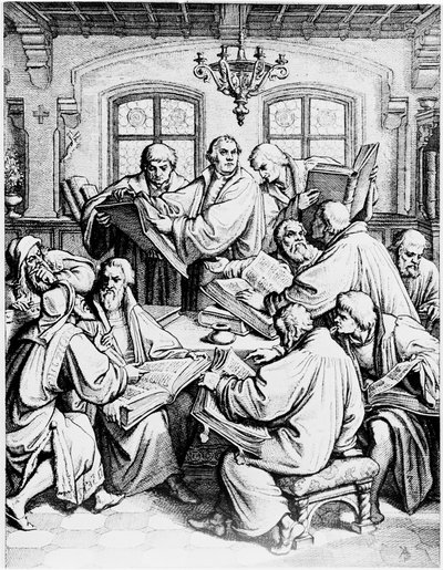 Luther Márton a Szent Bibliát latinról németre fordítja alkotó: Unbekannter Künstler