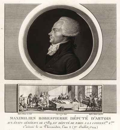 Maximilien Robespierre-t, Artois helyettesét 1794-ben kivégezték alkotó: Unbekannt