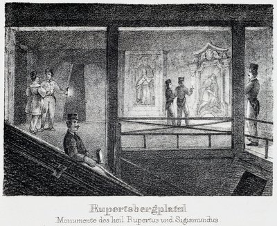 Sóbánya: Szent Rupert és Szent Zsigmond emlékműve Durrnbergben, Ausztriában alkotó: Unbekannt