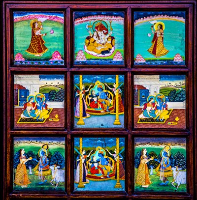 Miniatűr festészet, művészet és kézművesség Rajasthanban, Rajasthanban, Indiában, Ázsiában (fotó) alkotó: Unbekannter Künstler