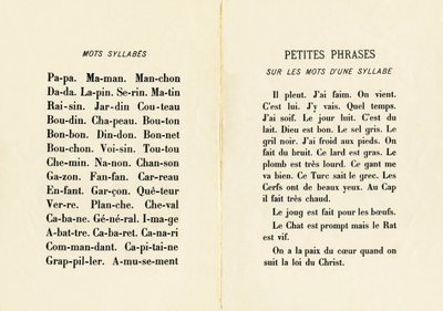 Szótagok és kis mondatok egy szótag szavain - A kislányok ABCD-jéből kivont metszet. Pellerin & Cie, nyomda-kiadó, Epinal, 1890 körül. Serie A. Méretek: 19 x 13,5 cm. alkotó: Unbekannt