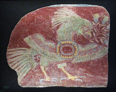 Egy allegorikus quetzal faltöredéke, kora klasszikus korszak, i.sz. 200–600 alkotó: Unbekannt