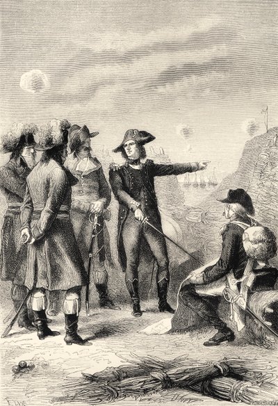 Napóleon Toulon ostrománál, Franciaországban 1793-ban (metszet) alkotó: Unbekannter Künstler