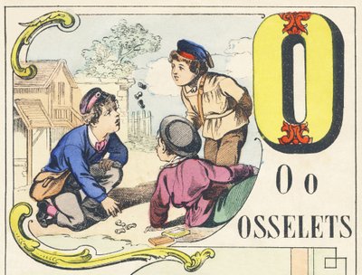 O : osselets – Games Alphabet, 1890 körül (illusztráció) alkotó: Unbekannt