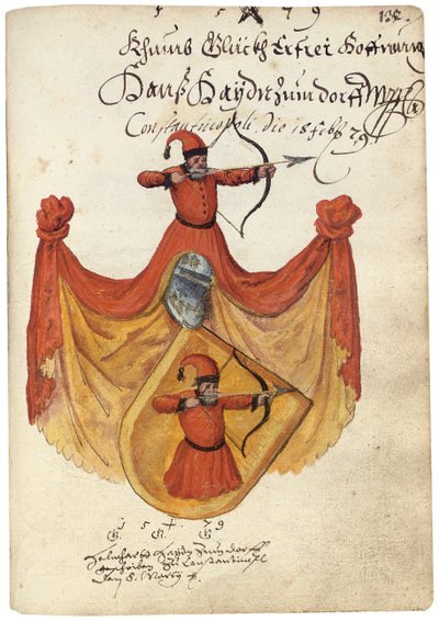 Oldal a Salomon Schweigger von Sulz, 1576-1608 Amicorum albumából alkotó: Unbekannt
