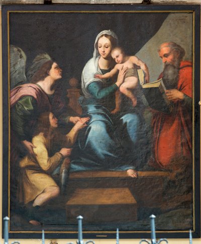 Plébániatemplom (Pamelei Szűzanya templom). Belső. festmény. Névtelen. Madonna (Madonna halakkal, Tóbiás). Rafael (?) másolata. alkotó: Unbekannter Künstler