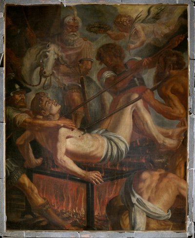 Plébániatemplom (Saint Laurentius plébániatemplom). Festmény. alkotó: Unbekannter Künstler