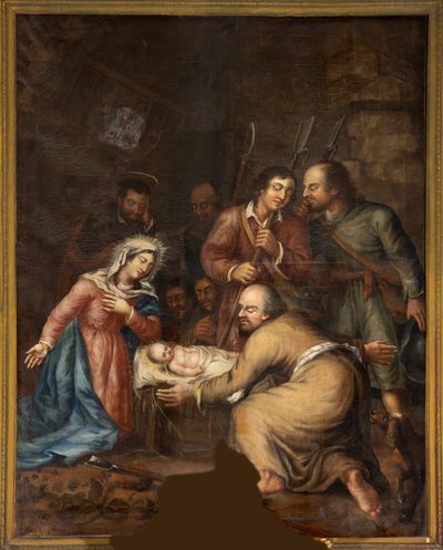 Plébániatemplom (Schendelbeke, Szent Amandus plébániatemplom). festmény. alkotó: Unbekannter Künstler
