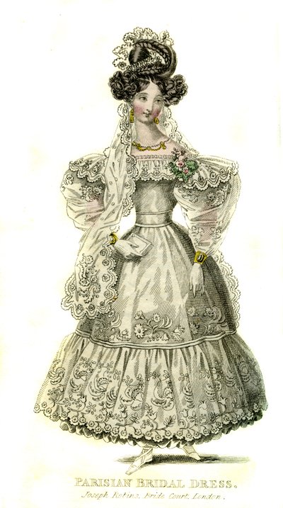 Párizsi menyasszonyi ruha 1830-ból alkotó: Unbekannter Künstler