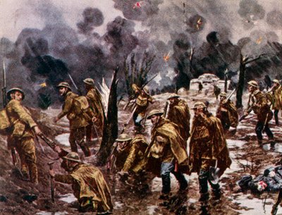"Passchendaele" - katonák a sárban a belgiumi Ypres közelében az I. világháború alatt alkotó: Unbekannter Künstler