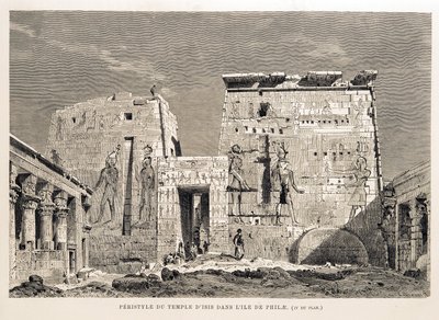Ízisz templomának perisztíliája Philae szigetén, Egyiptom Illusztráció az egyiptomi atlaszból alkotó: Unbekannt