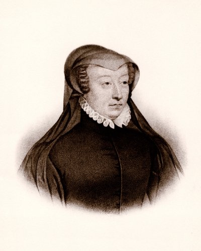 Caterina de Medici (1519-1589) portréja. Franciaország királynője, 19. századi metszet. alkotó: Unbekannter Künstler