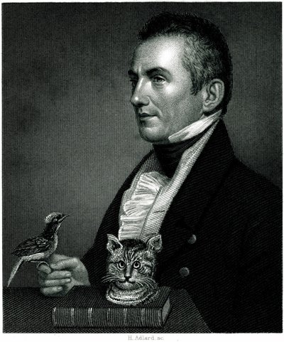 Charles Waterton (1782 - 1865) angol természettudós utazó portréja egy 19. századi metszeten. alkotó: Unbekannter Künstler