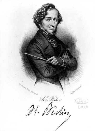 Hector Berlioz portréja. SD. Metszet 19. század. alkotó: Unbekannt