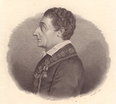 Joseph-Louis Lagrange olasz matematikus és csillagász vagy Giuseppe Lodovico Lagrangia (1736-1813) portréja, Locatelli rézmetsze az éremből alkotó: William M. Timlin