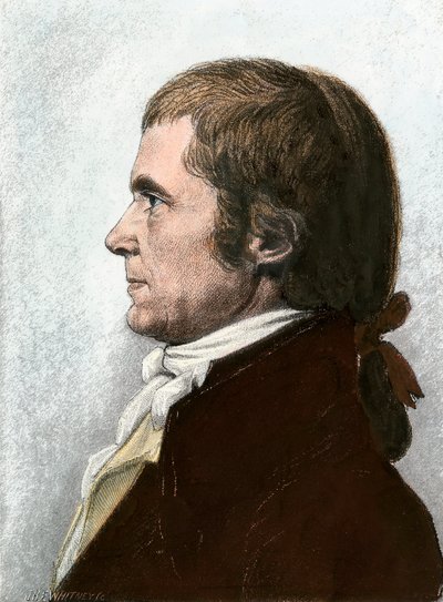 John Marshall (1755-1835) amerikai jogász és államférfi, az Egyesült Államok Legfelsőbb Bíróságának elnöke portréja. 19. századi litográfia Charles Fevret de Saint Memin (1770-1852) festménye alapján. alkotó: Unbekannter Künstler