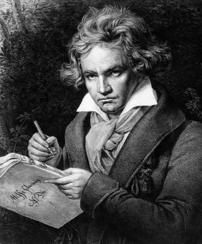 Ludwig van Beethoven (1770-1827) német zenész portréja, amint a Missa solemnis-t komponálja, Karl Joseph Stieler (1781-1858) festménye alapján. alkotó: Unbekannter Künstler