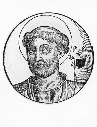 I. Szent Lucius (meghalt 254-ben), a katolikus egyház 22. pápájának portréja 253-ból, metszet alkotó: William M. Timlin