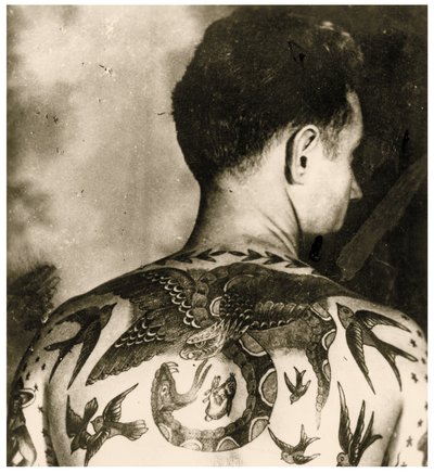Tom Stephen portréja, tetoválta Bert Grimm, 1942 körül (fotó) alkotó: Unbekannter Künstler