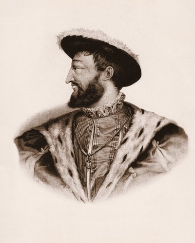 I. Frigyes francia király portréja (1494-1547) 19. századi metszet alkotó: Unbekannter Künstler