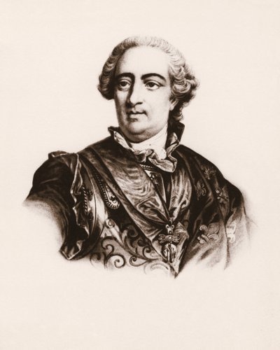 XV. Lajos francia király portréja (1710-1774) 19. századi metszet alkotó: Unbekannter Künstler