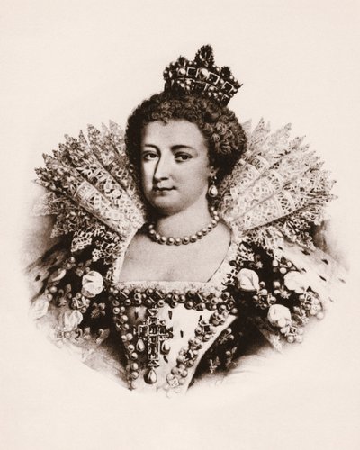 Marie de Medicis (1576-1642) francia királyné portréja 19. századi metszet alkotó: Unbekannter Künstler