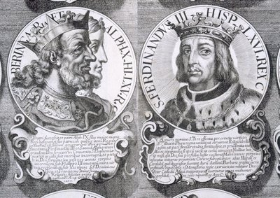Kasztíliai Berengaria és III. Kasztíliai Ferdinánd portréi (litho) alkotó: Unbekannt