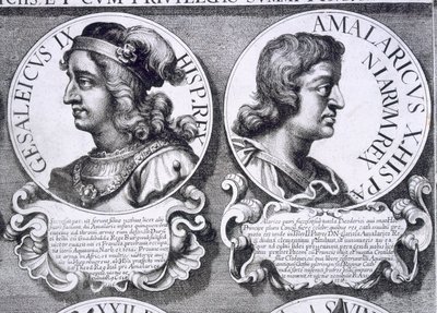 Gesalec és Amaláric portréi (litho) alkotó: Unbekannt