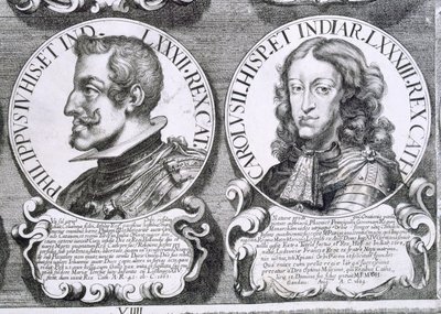 IV. Fülöp és II. Károly portréi (litho) alkotó: Unbekannt