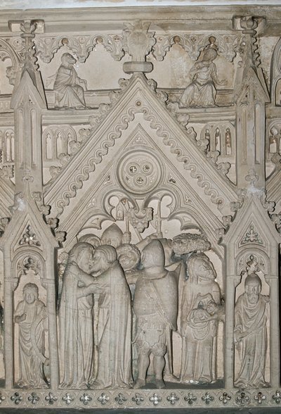 Portugália, Estremadura régió, Leiria körzet, Alcobaca, Szent Mária kolostor, Ines de Castro (1320-1355) sírjának részlete alkotó: William Jennys