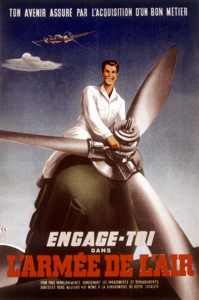 A francia légierő plakátja a fiatalok hadseregbe lépésére való ösztönzésére, c. 1960 alkotó: Unbekannt
