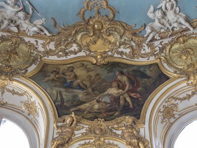 A psziché hibás a Vénusz jelenlétében. Charles Joseph Natoire (1700-1777) festménye alkotó: Unbekannt