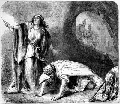 Sámuel feltámasztása az endori boszorkány által - Biblia alkotó: Unbekannter Künstler