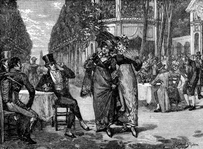 Regency divat: "A szépségek és a szépasszonyok". alkotó: Unbekannter Künstler