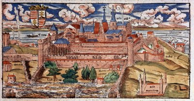 Megerősített Buda (Magyarország), 1550 körül (metszet) alkotó: Unbekannter Künstler