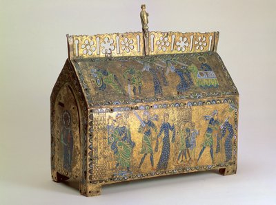 ereklyekoporsó Szent Valéria életének jeleneteivel, Limoges, 1175 körül (fa, réz aranyozás és paszpartu zománc) alkotó: Unbekannt