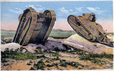 Renault tankok, 1910 körül (képeslap) alkotó: Unbekannter Künstler