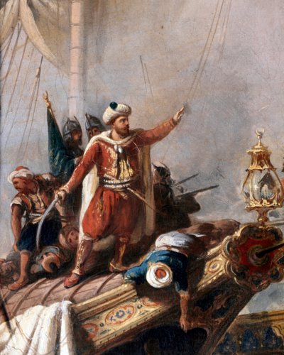 Hayreddin Barbarossa ábrázolása. Részlet. (Festmény) alkotó: Unbekannter Künstler