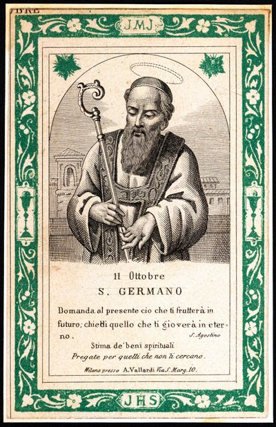 Saint Germain ábrázolása, XX. század eleje (nyomtatott) alkotó: Unbekannter Künstler