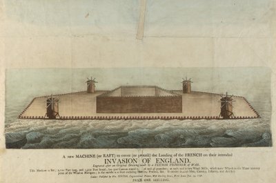 A Nagy-Britanniát 1798-ban lerohanni készülő francia tutaj ábrázolása (metszet) alkotó: Unbekannter Künstler
