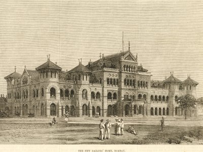 Királyi Alfréd Tengerészotthon, Bombay, 1900-as évek (metszet) alkotó: Unbekannter Künstler