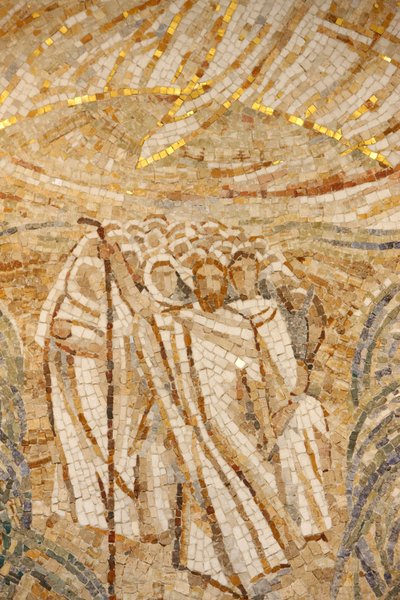 Saint-Maurice apátság bazilika, Madeleine DienerMoses mozaikja és a Vörös-tengeren átkelő héberek, Saint-Maurice, Suisse alkotó: Unbekannt