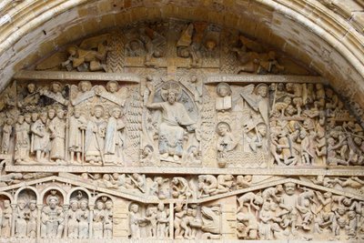 Sainte Foy apátsági templom timpanonja: Krisztus a dicsőségben és az utolsó ítélet, Conques, Franciaország alkotó: Unbekannt