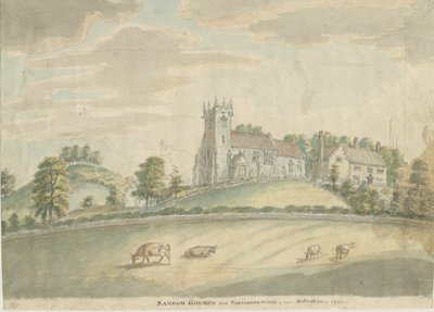Sandon templom és plébánia: akvarell festmény, 1797 alkotó: Unbekannt