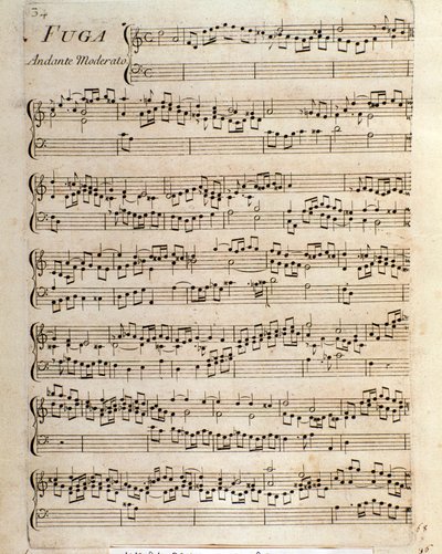 Domenico Scarlatti: Fúga darabokban csembalóra szóló kottaoldala alkotó: Unbekannter Künstler