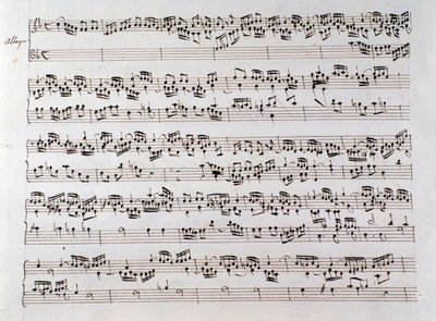 Kottalap Händel fúgájához Domenico Scarlatti és Friedrich Händel két művét tartalmazó kéziratból alkotó: Unbekannter Künstler