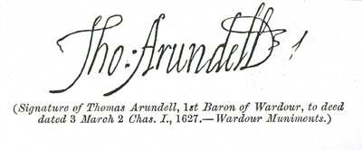 Thomas Arundell aláírása alkotó: Unbekannt