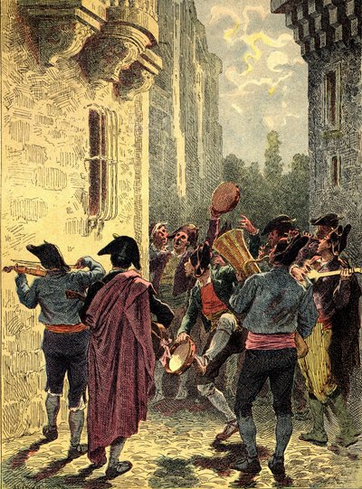 Spanyol szerenád. Metszet a "The Peoples of the Earth" 1890-es évfolyamában. alkotó: Unbekannter Künstler
